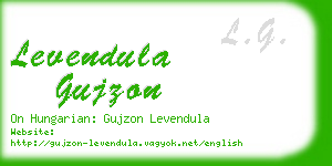 levendula gujzon business card